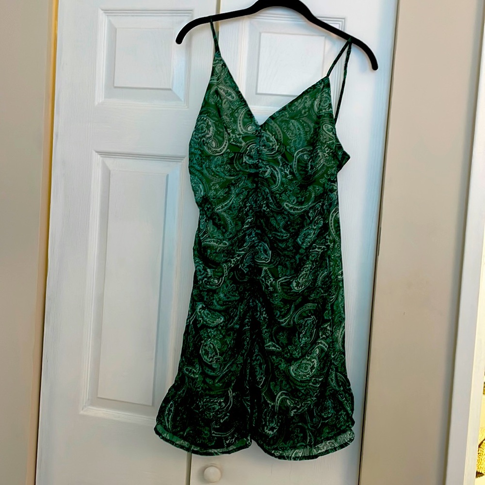 NSR spaghetti strap, flouncy knee length dress